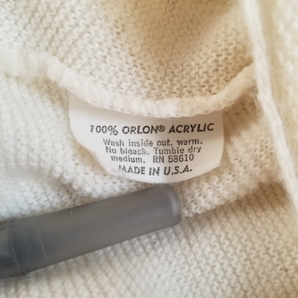 Vintage PICKERING Brookwood Country Club USA Ivory Button Up Cardigan R… - Picture 6 of 12